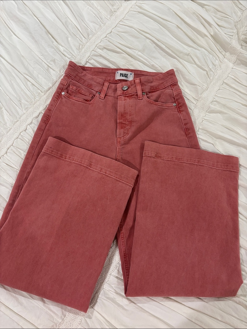 PAIGE High-Rise Straight Jeans in Mauve-Rose